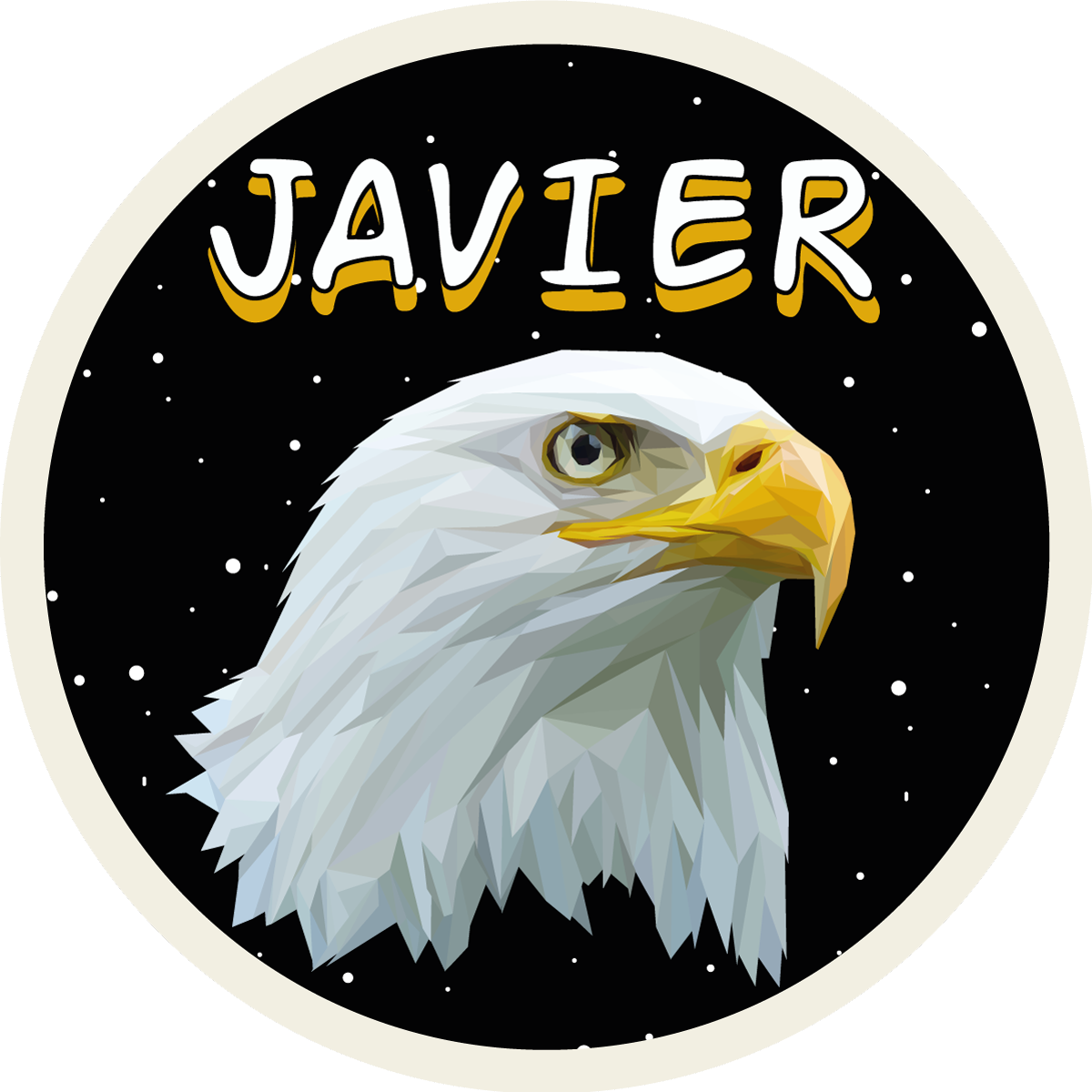 Geometrisk-dyr mektig ørn vinyl teppe med navn - Tenstickers