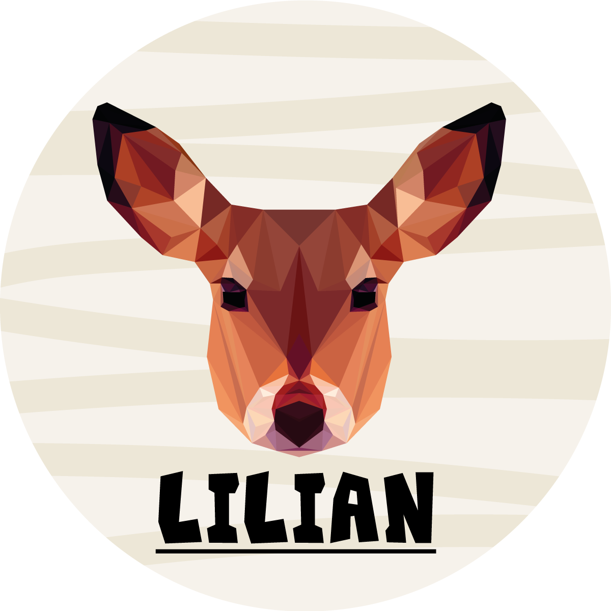 Tilpassbar hjort vinyl teppe med navn - Tenstickers