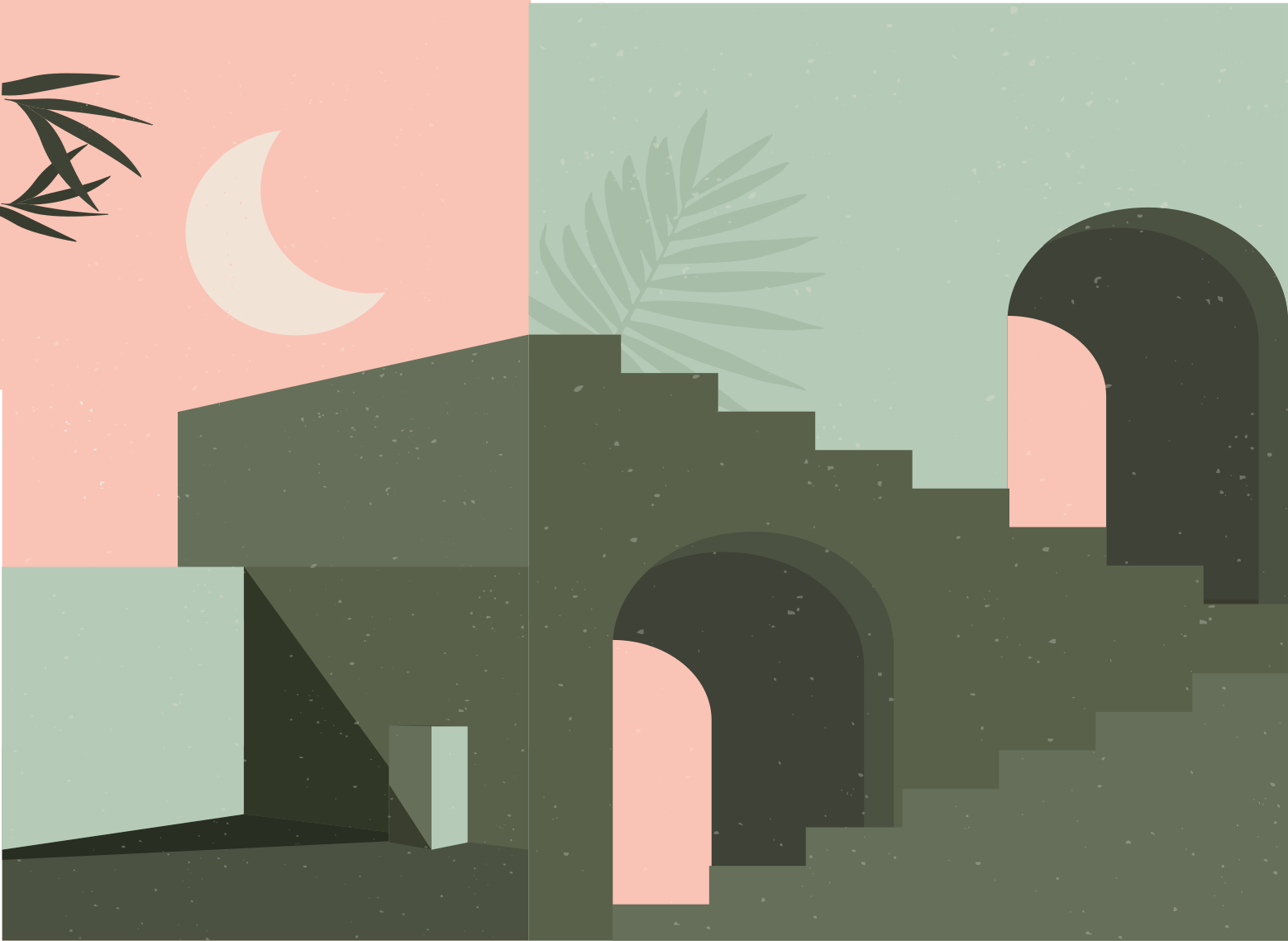 Minimalistisk abstrakt natur minimalistiske vinylteppe - Tenstickers