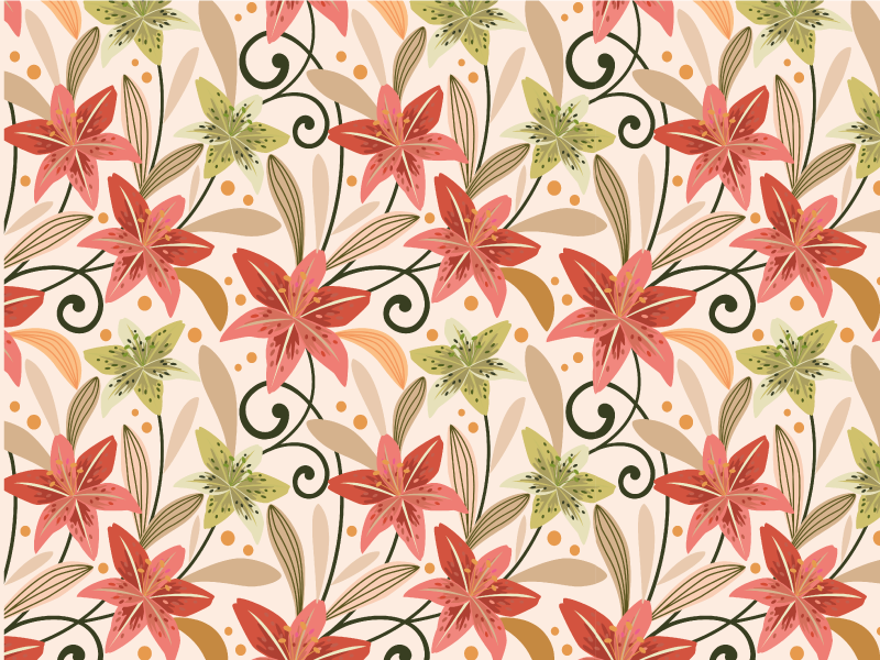 Floral virvelmønster vinyl teppe blomster og planter - Tenstickers