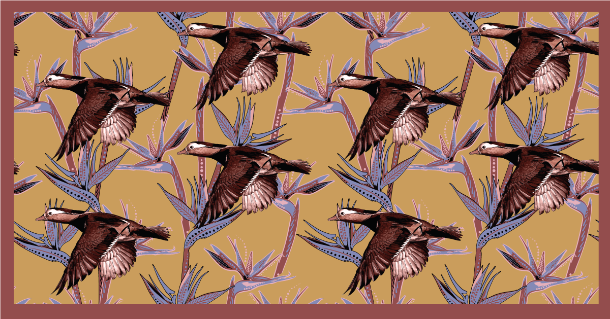 Flygende ender mønster vinyl teppe dyr - Tenstickers