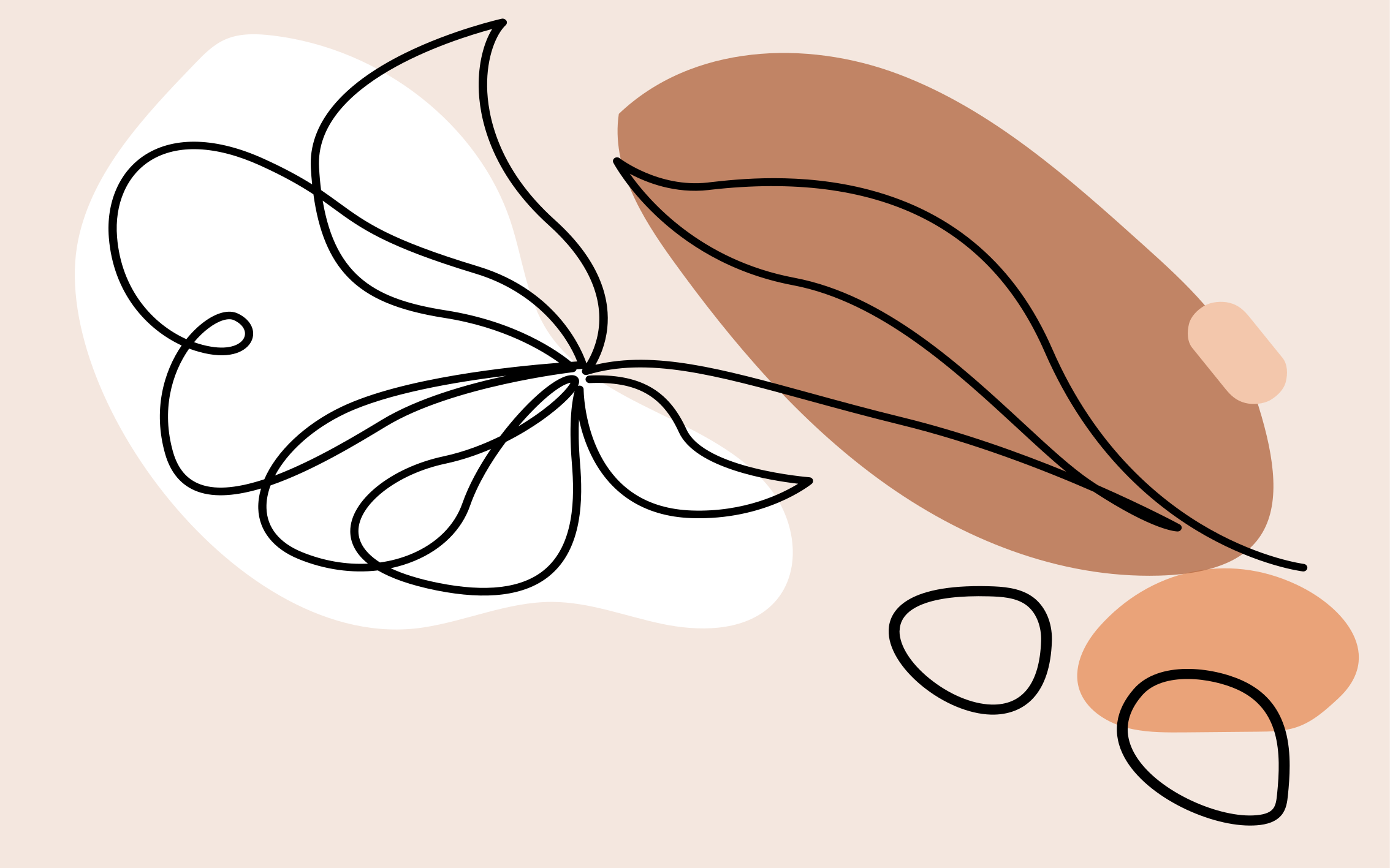 Minimalistisk abstrakt blomst vinylteppe - Tenstickers