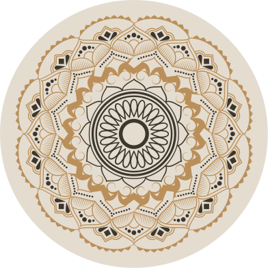 Beige mandala sirkulær design vinyl teppe - Tenstickers