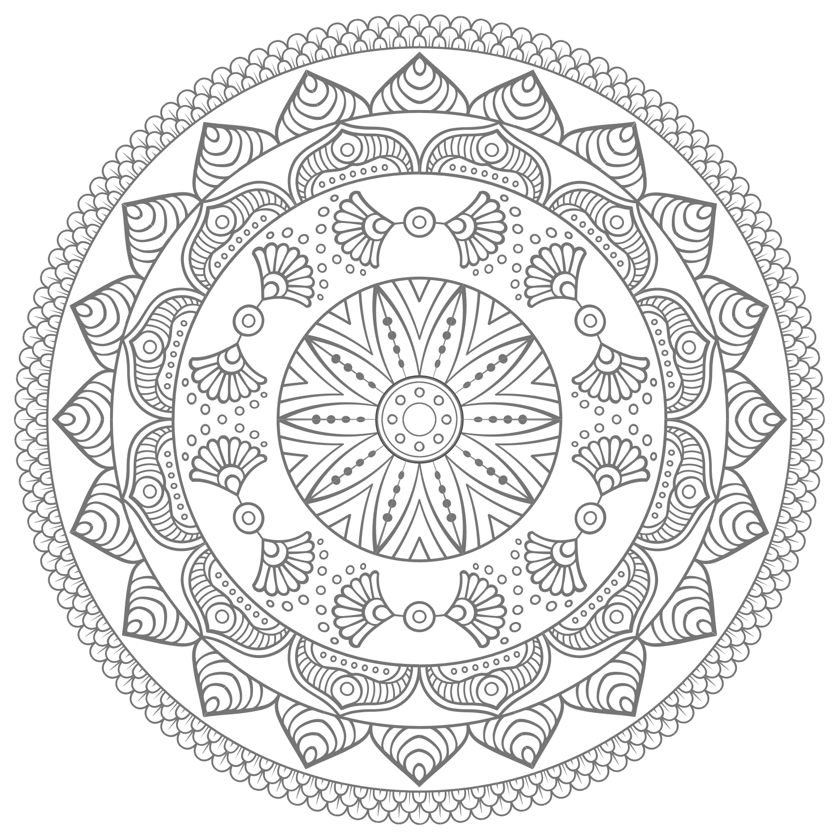Geometrisk grå trekantmønster vinyl teppe mandala - Tenstickers