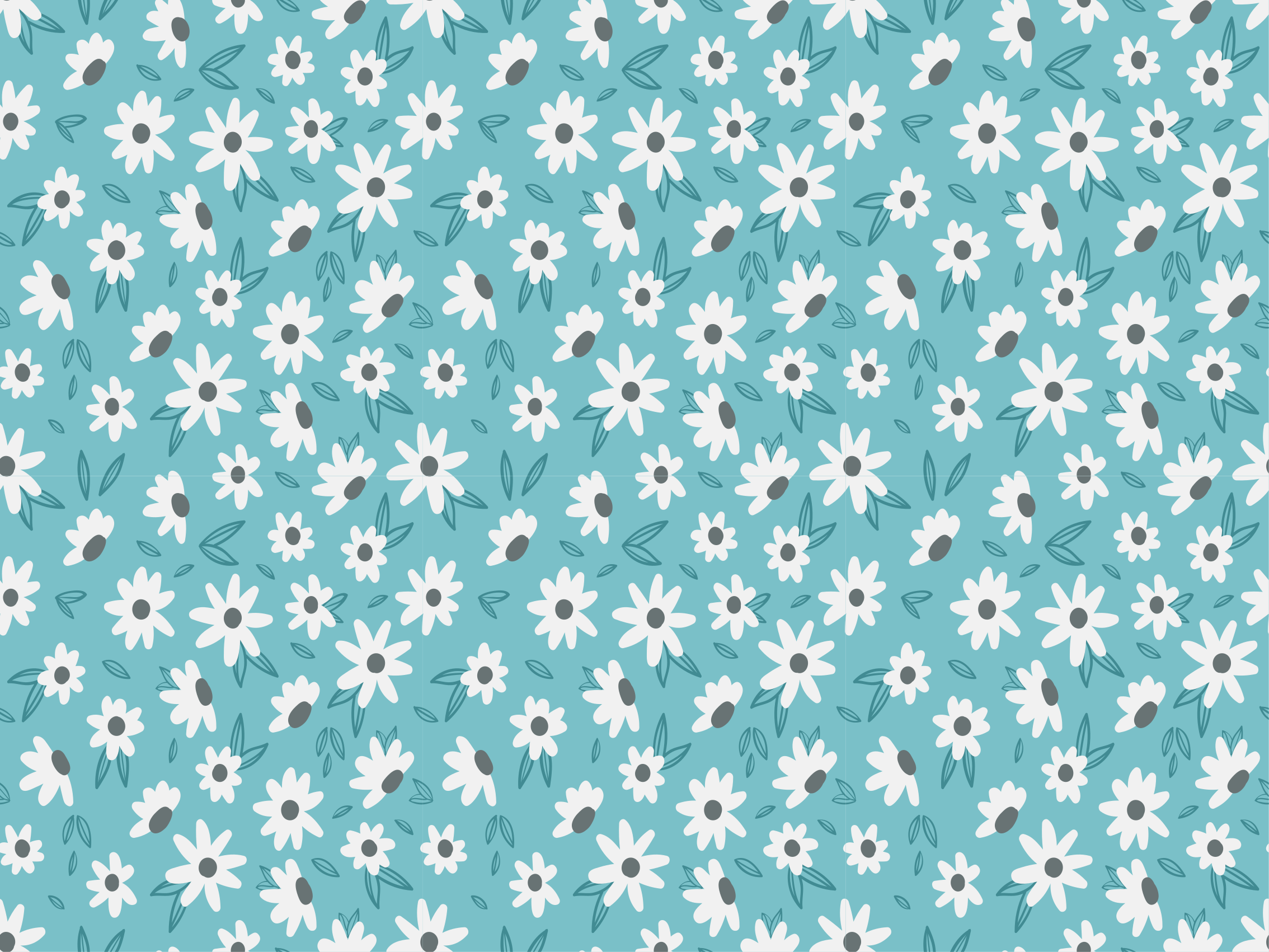 Blomstermønstret dekor vinyl teppe blomster og planter - Tenstickers