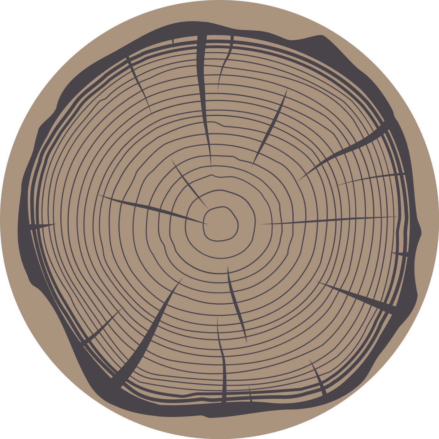 Trestamme vinyl teppe natur - Tenstickers