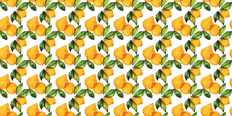 Sitron middelhavsstil vinyl teppe blomster og planter - Tenstickers