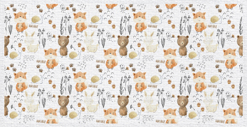 Glade dyrevenner vinyl teppe spedbarn - Tenstickers