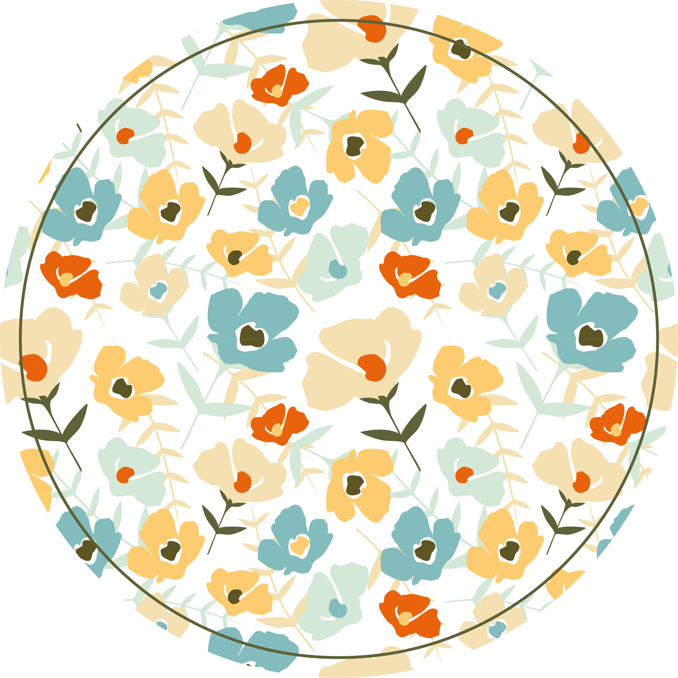 Vannmaling blomster natur vinyl teppe - Tenstickers