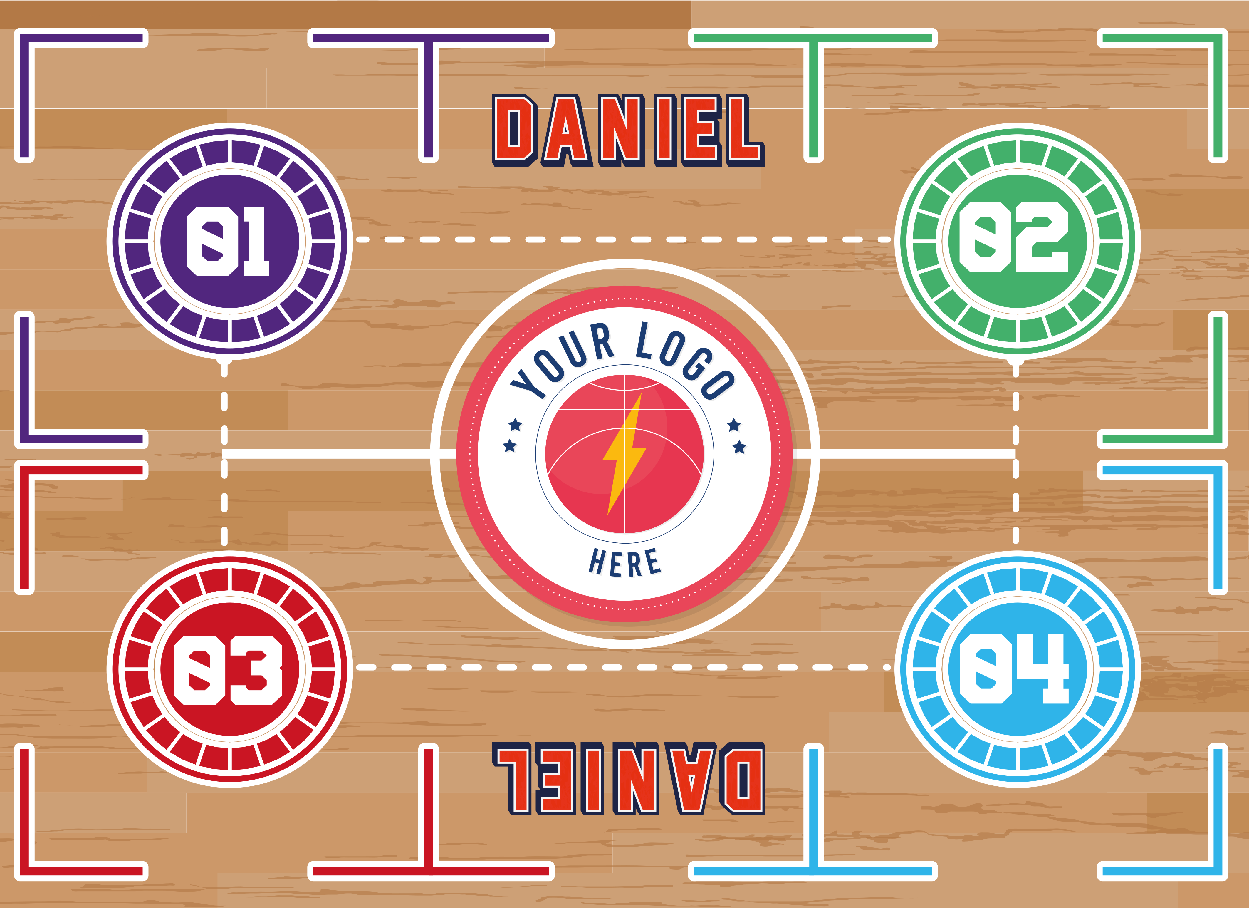 Kurvtrening rektangulære vinylteppe - Tenstickers