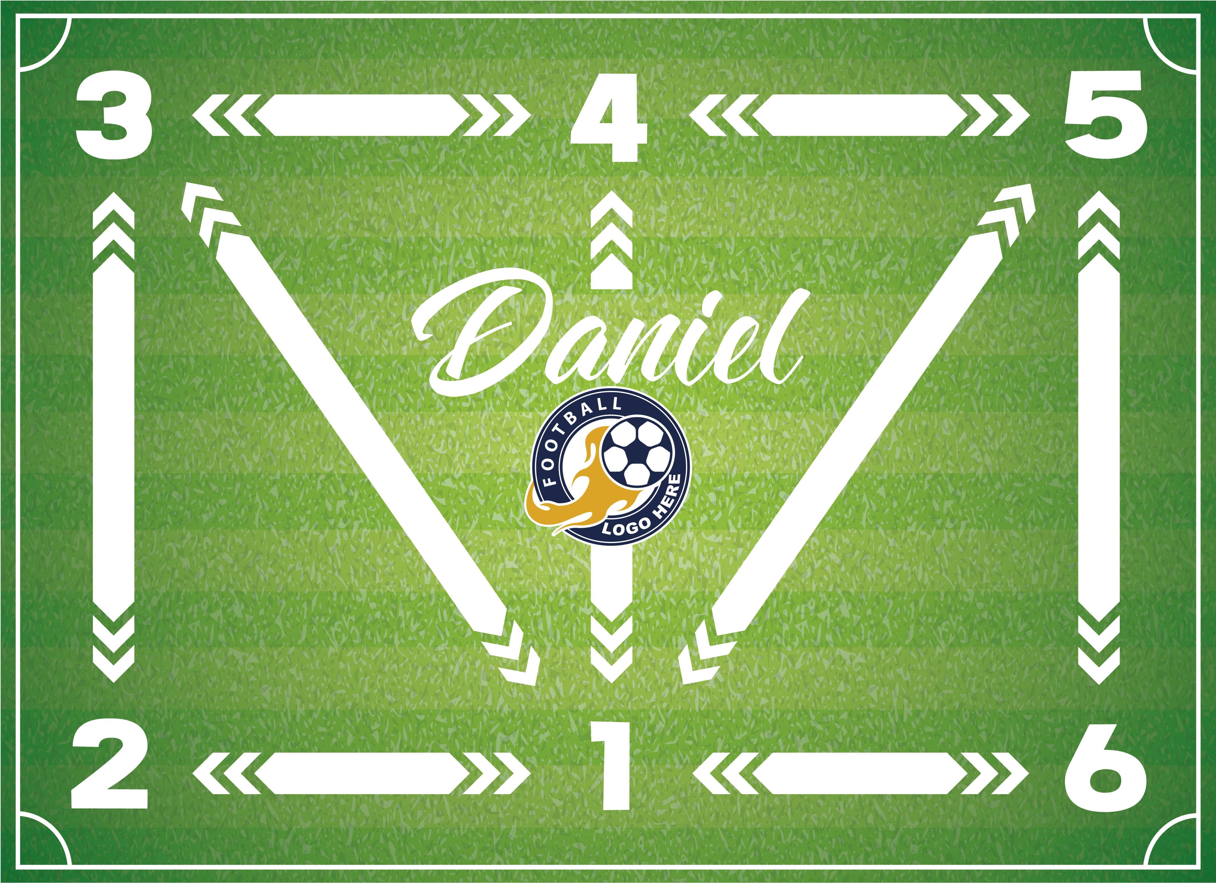 Fotballtrening rektangulære vinylteppe - Tenstickers