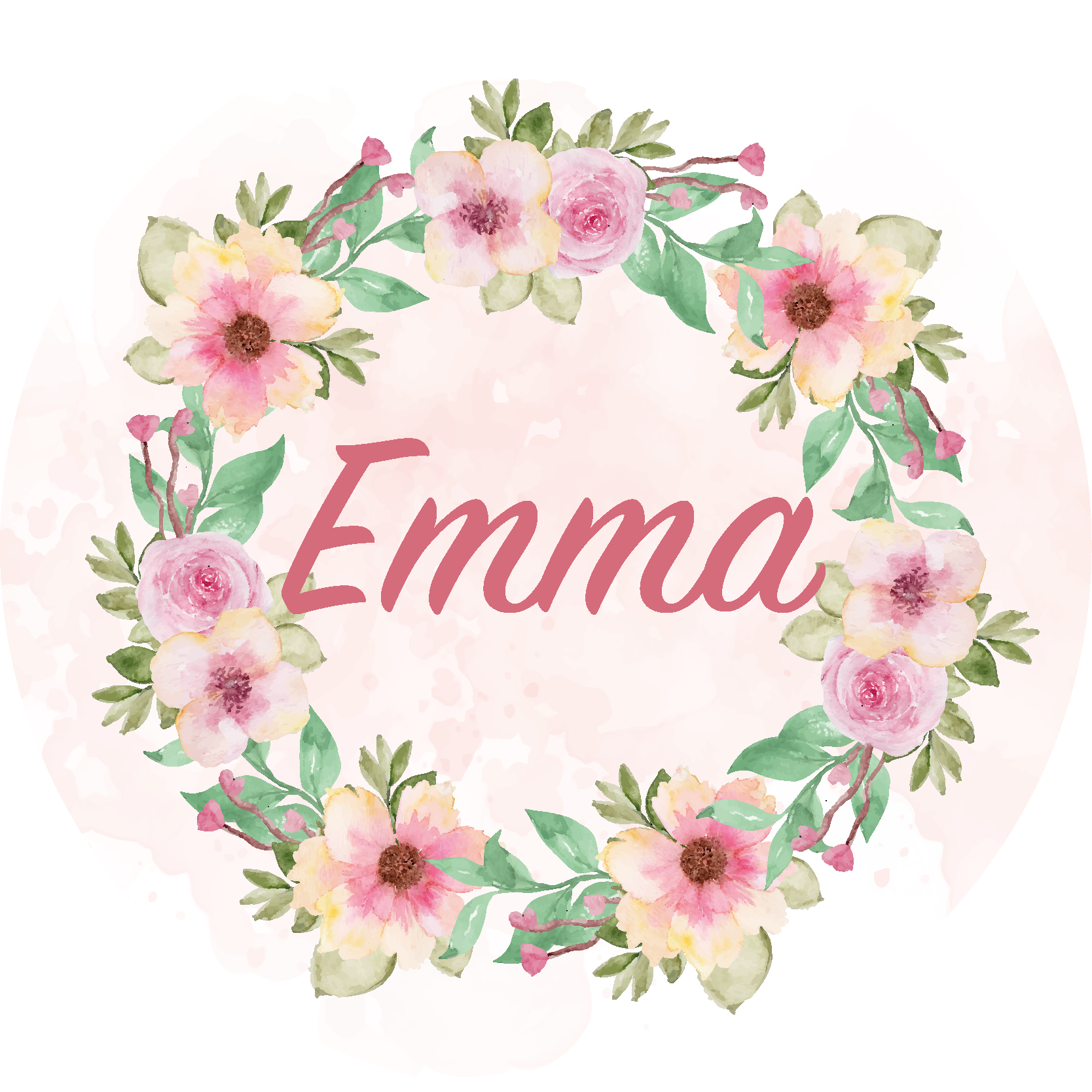 Krone av blomster egent navn vinylteppe - Tenstickers