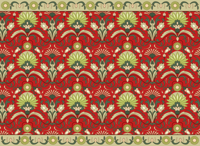 Tradisjonell grønn design spiseroms vinylteppe - Tenstickers