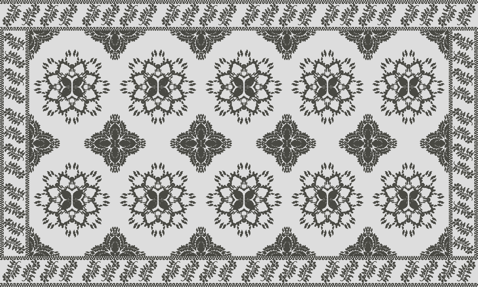 Floral vintage design spiseroms vinylteppe - Tenstickers