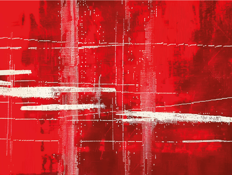 Moderne linjemønster vinyl teppe rød - Tenstickers