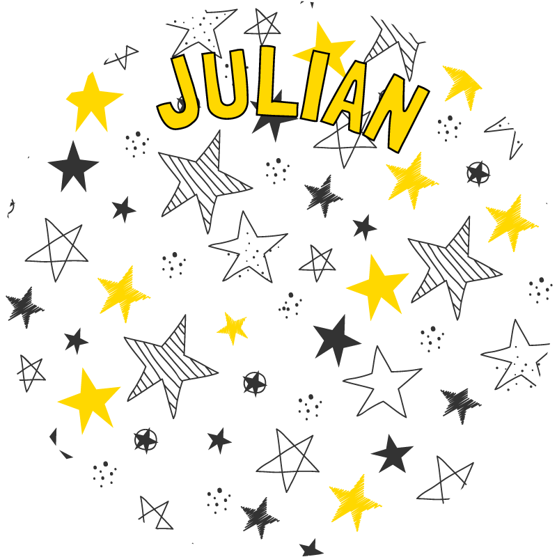 Tilpasset stjerneklart tema vinyl teppe med navn - Tenstickers