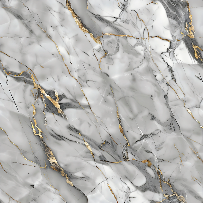 Grå og gull marmor vinylteppe - Tenstickers