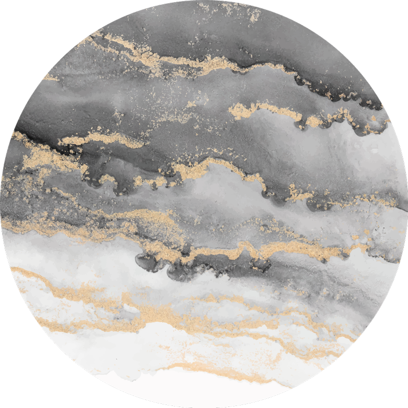 Grå med gulldetaljer marmor vinylteppe - Tenstickers