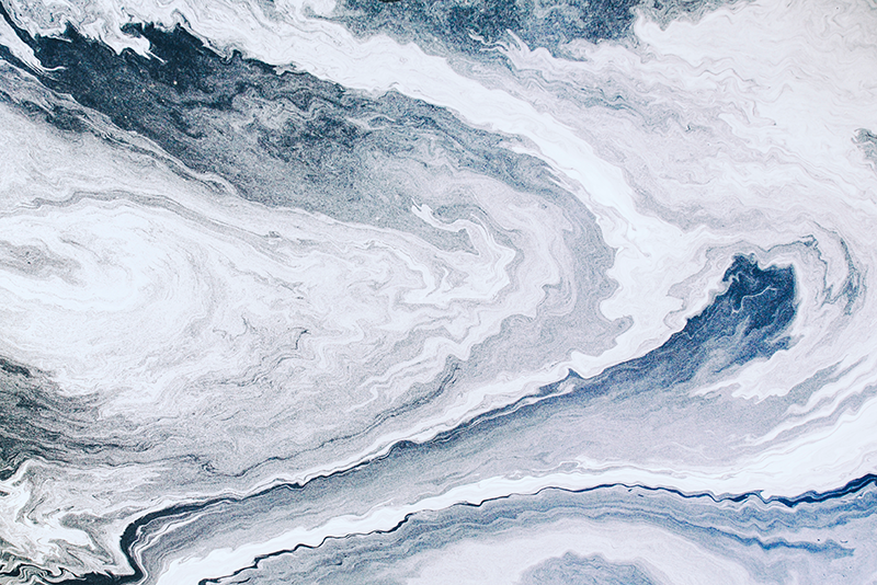 Minimalistisk blå og grå marmor vinylteppe - Tenstickers