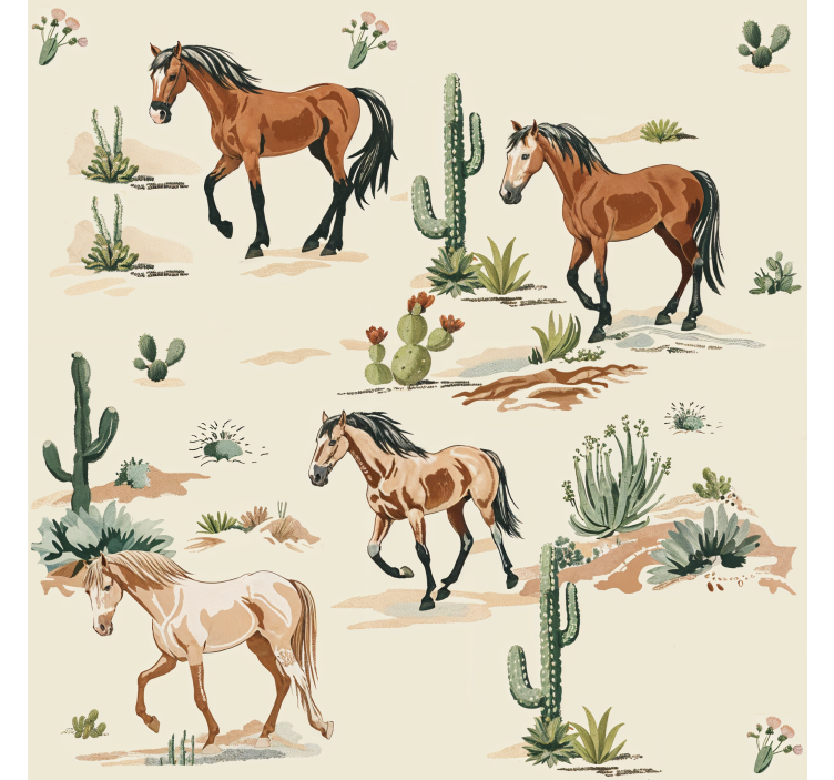 Beige mønster hestetapet - Tenstickers