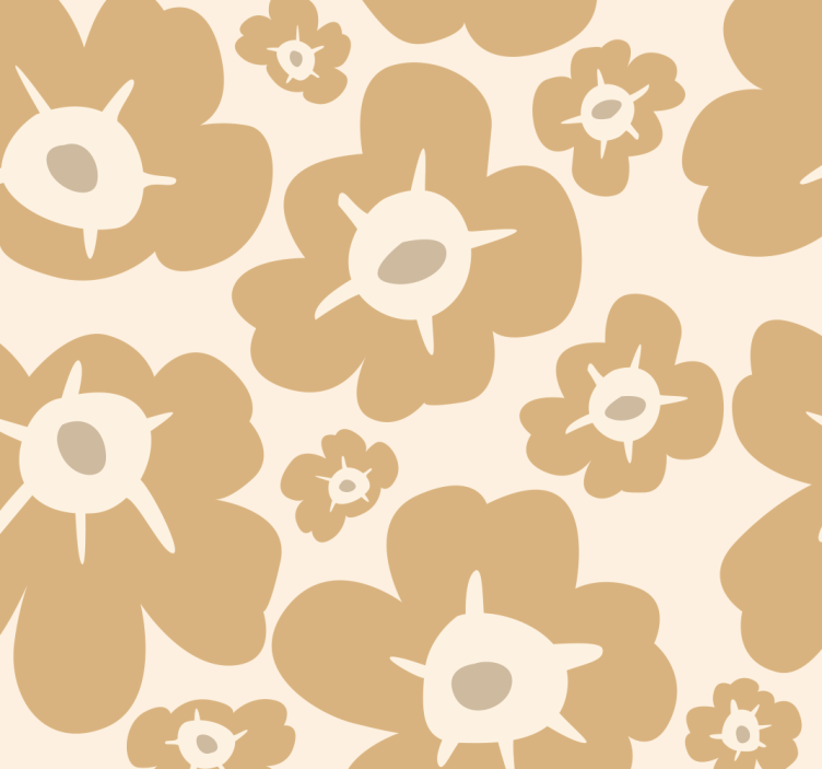Beige valmuer tapet blomster - Tenstickers
