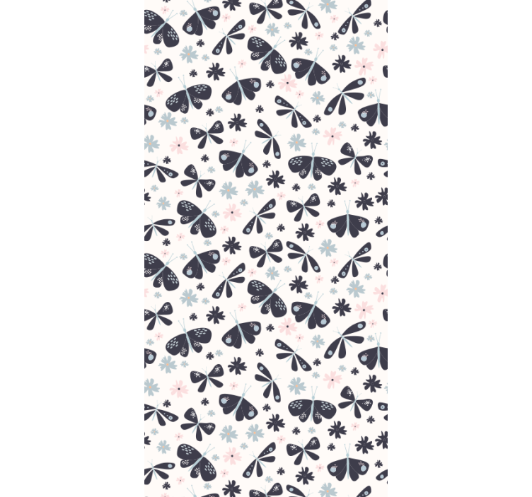 Blomstersløyfemønstre tapet sommerfugl - Tenstickers