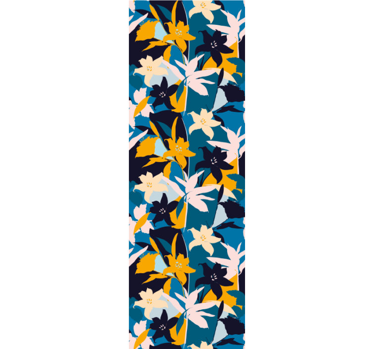 Abstrakt fargerikt mønster tapet blomster - Tenstickers