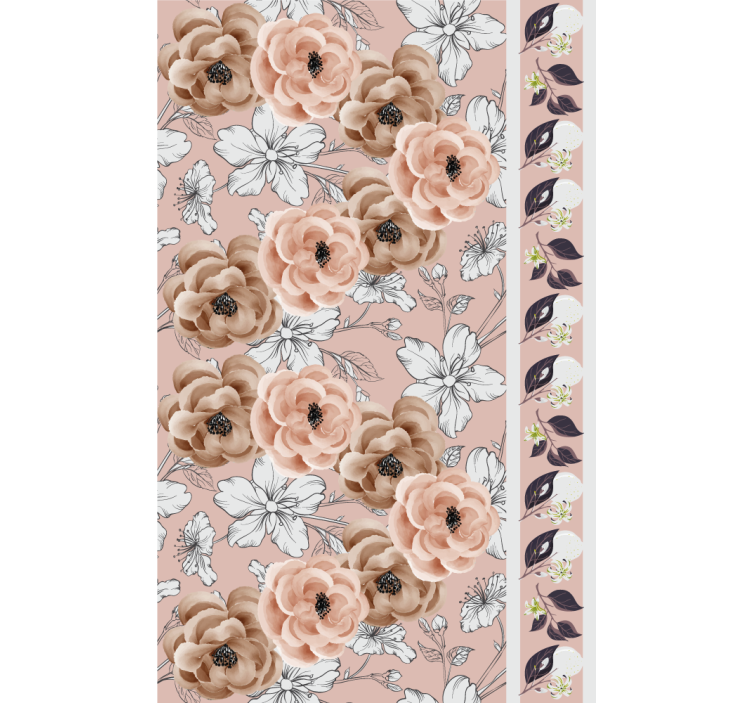 Elegant beige arrangement tapet blomster - Tenstickers