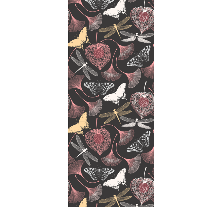 Mørk botanisk eleganse tapet grønne blader - Tenstickers