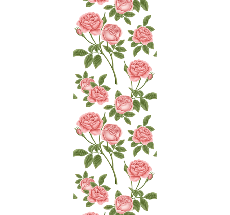 Rosa rose floral tapet blomster - Tenstickers