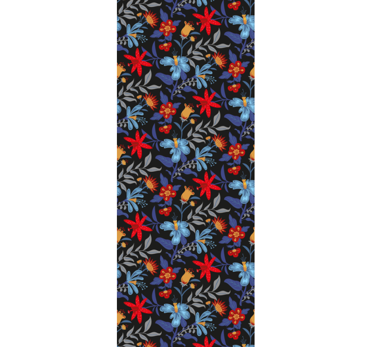 Pulserende floral rekke tapet blomster - Tenstickers