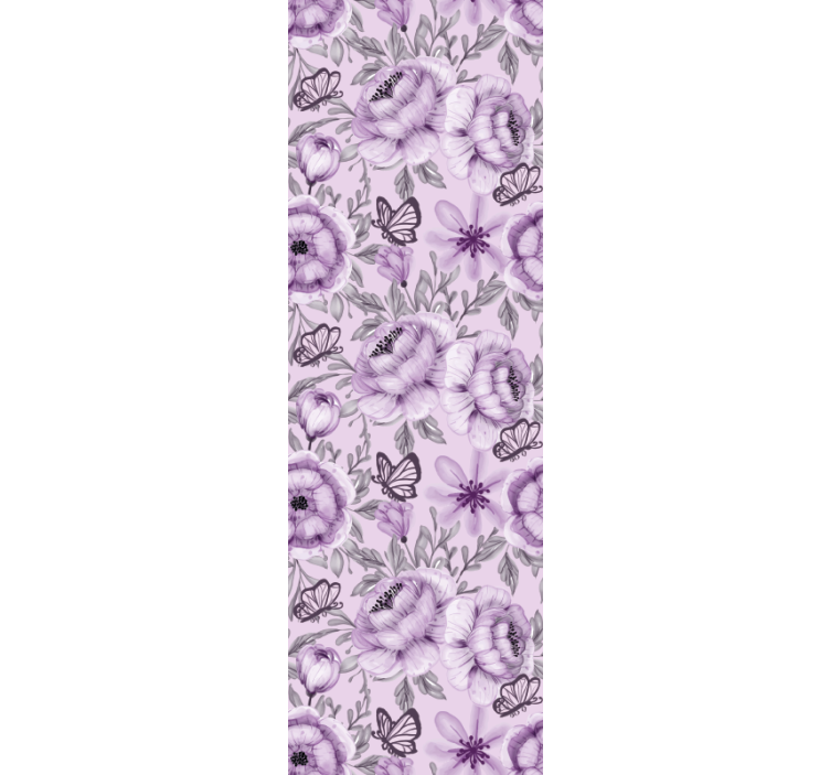 Floral sommerfugl arrangement tapet blomster - Tenstickers