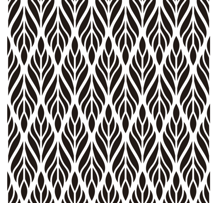 Tapet stue elegante svarte blader - Tenstickers