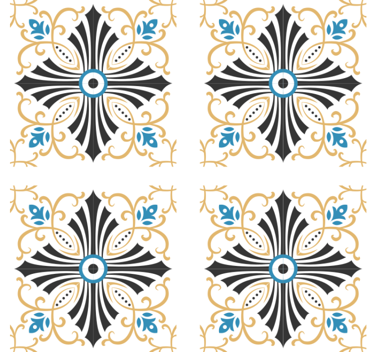 Tapet pynt vintage kryss spiral design - Tenstickers