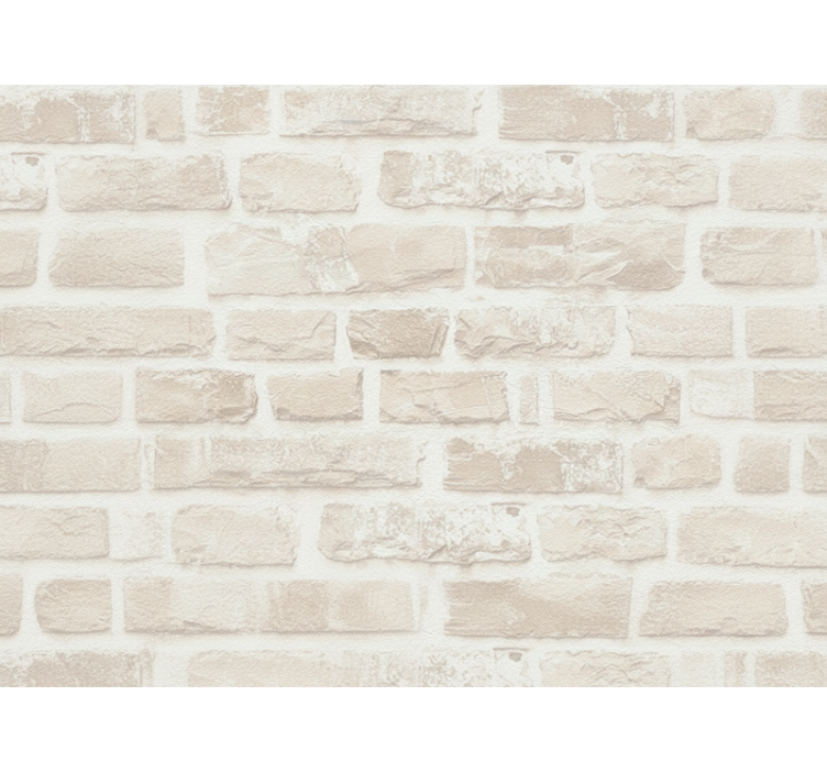 Tapet stue imitert hvit murstein - Tenstickers