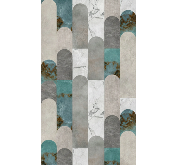 Tapet stue buet marmor mosaikk - Tenstickers