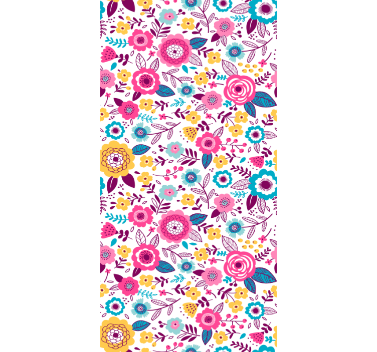 Vibrant botanisk motiv tapet soverom - Tenstickers