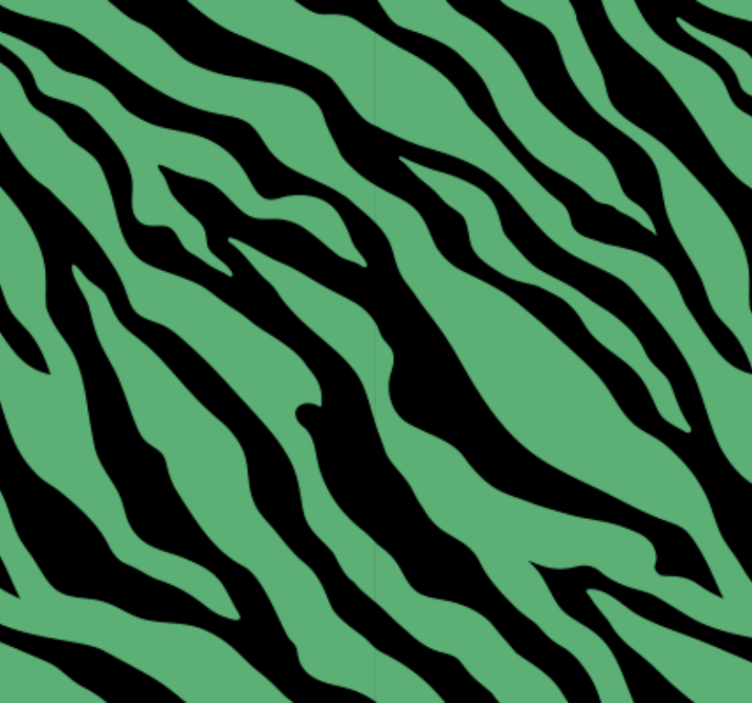 Tapet dyr grønns zebra design - Tenstickers