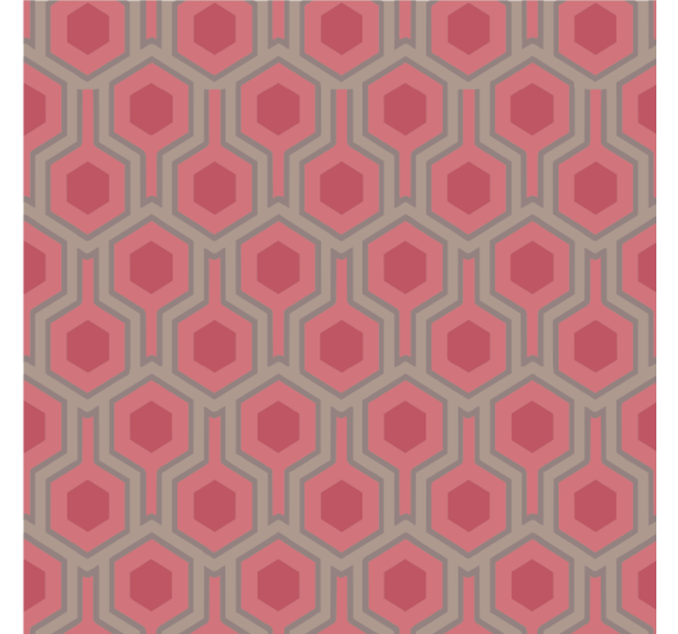 Tapet kontor 70-talls rosa sekskanter - Tenstickers
