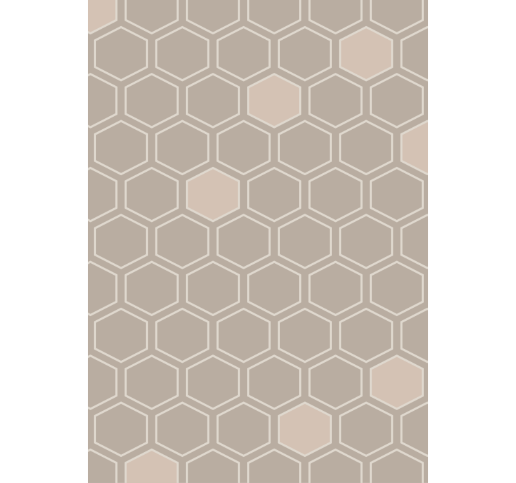 Tapet geometriske former hexagon beige mønster - Tenstickers