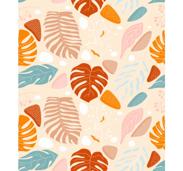 Fargerik blad tapet natur - Tenstickers