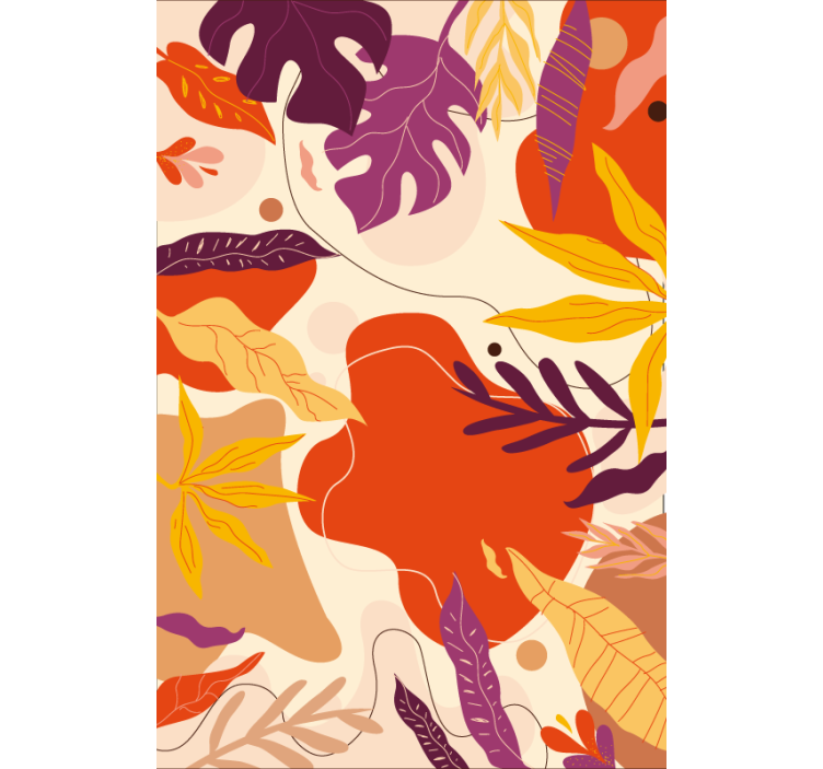 Tapet natur fargerike abstrakte blader - Tenstickers