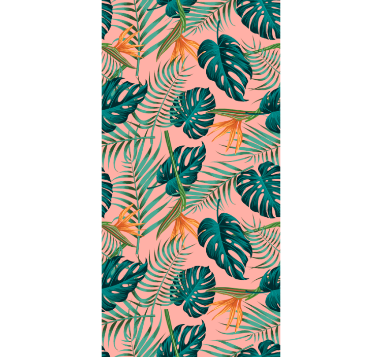 Tapet natur tropisk bladutstilling - Tenstickers