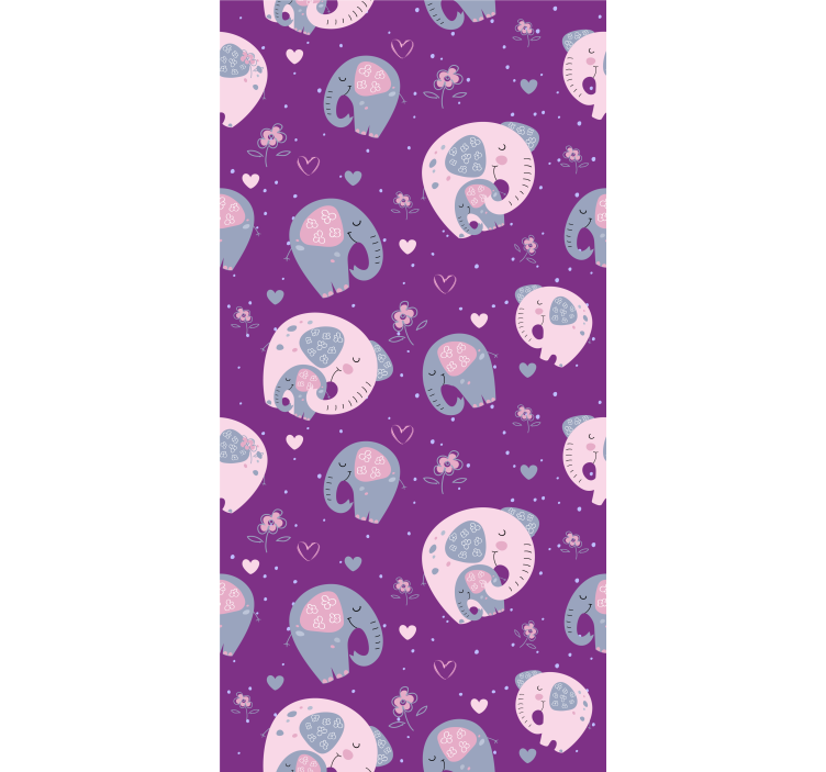 Tapet barn søtt elefantmønster - Tenstickers