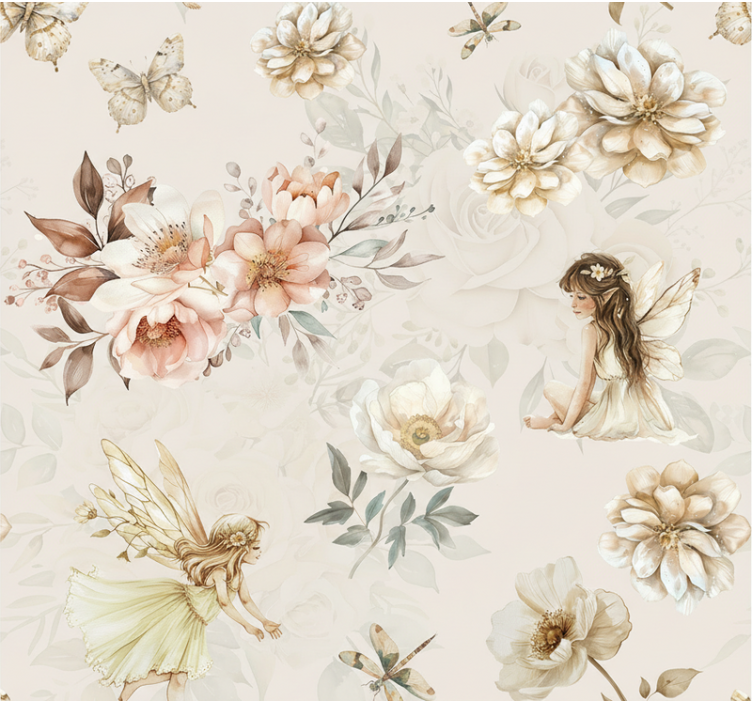 Tapet stue myke pastellfeer - Tenstickers