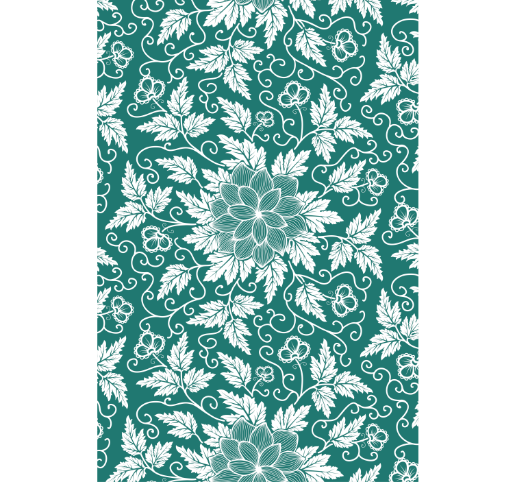 Tapet stue gammeldags blomsterornament - Tenstickers