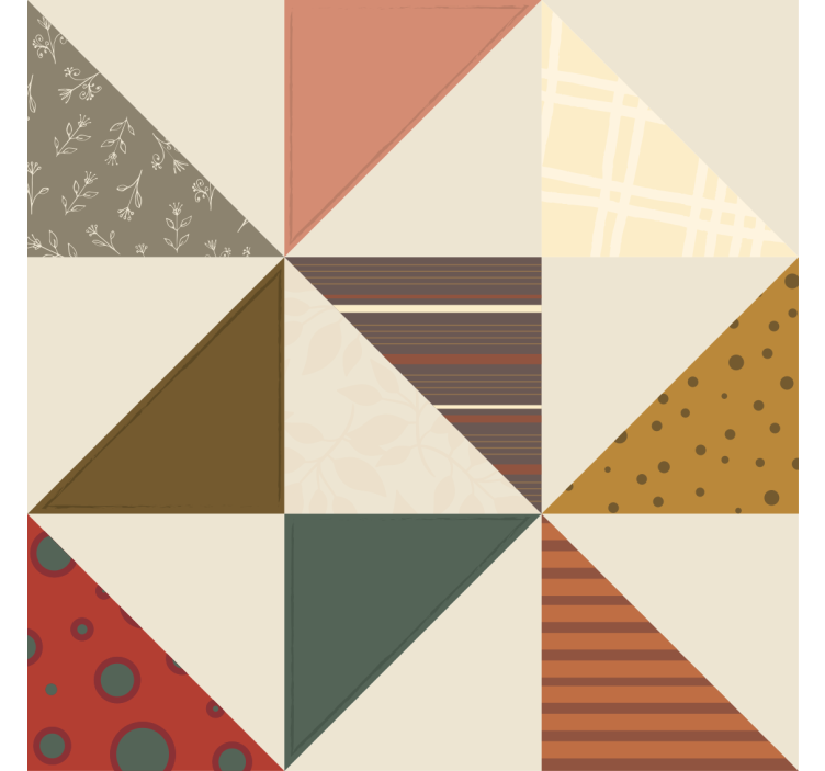 Tapet vintage patchwork geometrisk trekantmønster - Tenstickers
