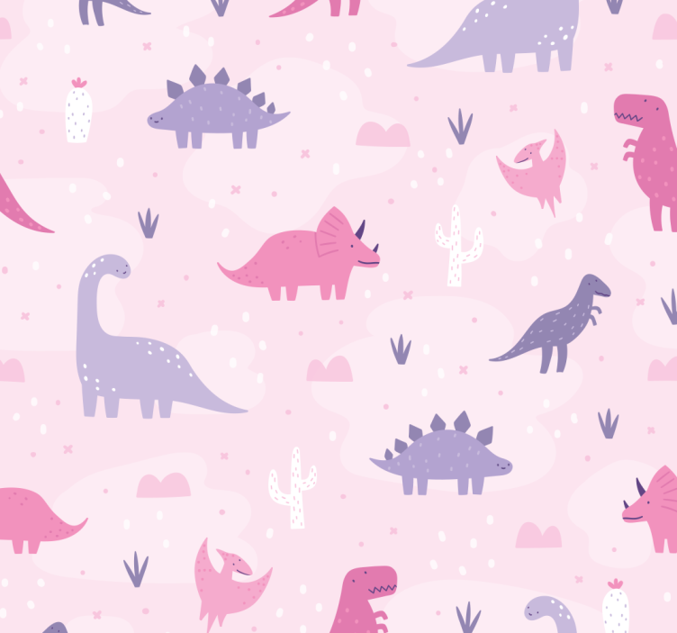 Rosa bakgrunn dinosaur tapet - Tenstickers