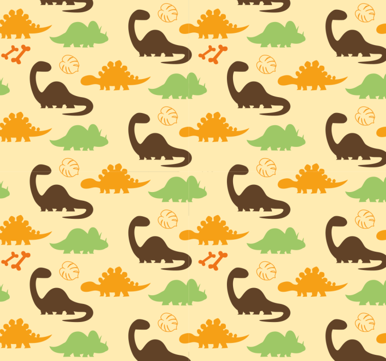 Dinosaur tapet beige bakgrunn - Tenstickers