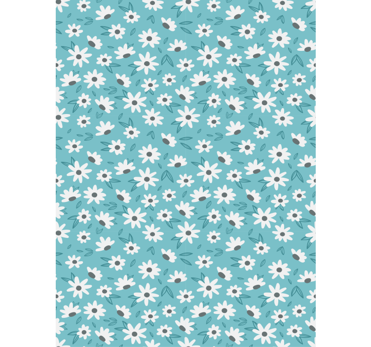 Tapet spiserom med blomsterdesign daisy - Tenstickers